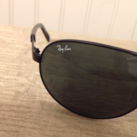 Men's Black RayBan Aviator Sunglasses - Picture 6 of 10